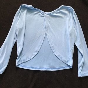 Open Back Light Blue Tobi Crop Top